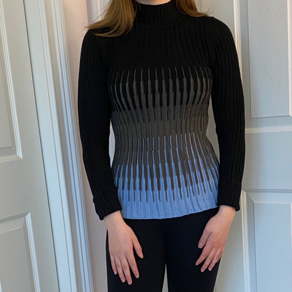 Blue and black sweater
